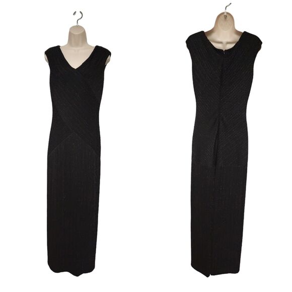 ALEX EVENINGS Womens Black Scoop-Neck Maxi Fit + Flare Dress 10 - Picture 1 of 9